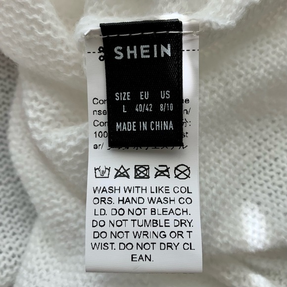 NWOT SHEIN Heart Pattern Pullover Knit Sweater - Picture 8 of 10